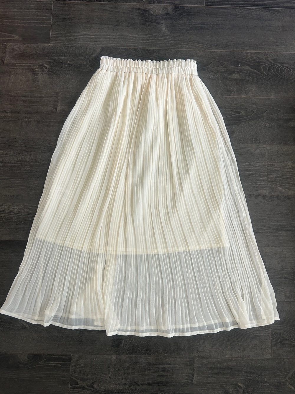 OAK + FORT Ivory Pleated Maxi Skirt